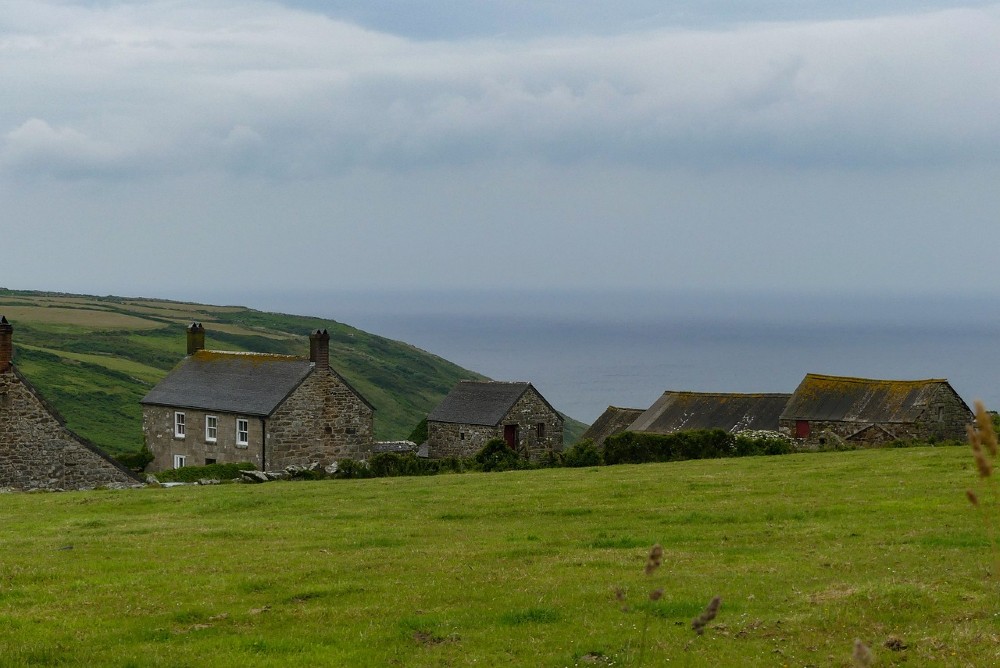 small town view with green landscape